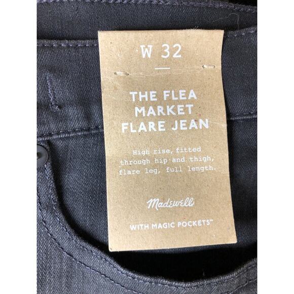 Madewell The Flea Market Flare Jean High Rise  Black NWT 32 - Picture 4 of 7